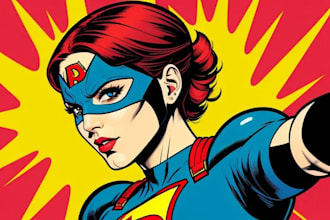 make professional comic superhero pop art portraits