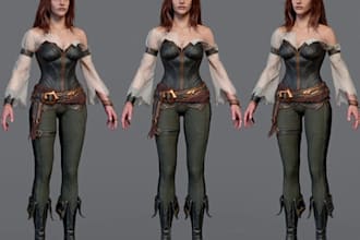 model 3d realistic metahuman character, armor model, ue5rig, marmoset render