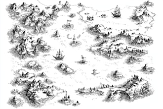 make fantasy map illustration for dnd, novels and games