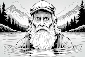 draw a custom portrait in linocut style