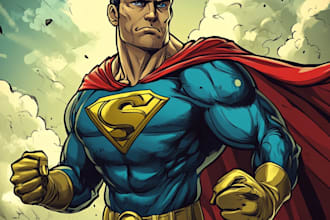 draw you a dc or marvel style comic book superhero character