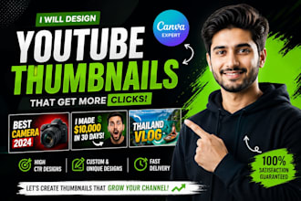 design professional youtube gaming and fitness thumbnails