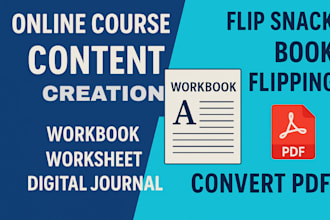 design flipbook, product catalog, flipsnack, workbook worksheet course content