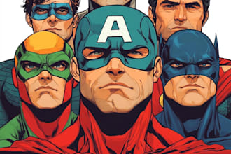 draw you as a superhero marvel or dc character
