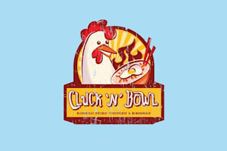 design restaurant serving korean fried chicken logo