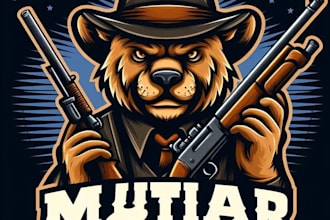design high quality animal mafia mascot logo with express delivery