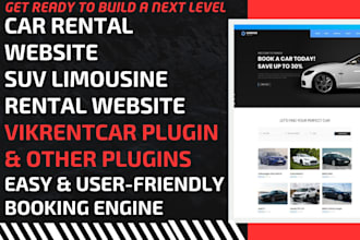 build car rental website car hire website limousine website suv rental website