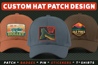create standout patch design and logo design for caps beanies hats badges