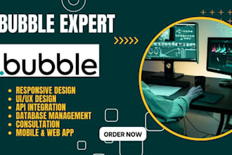 do custom bubble io web app, mobile app, dashboard, saas, mvp design, automation