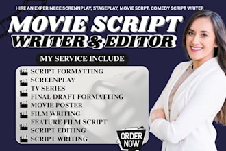 edit, format, rewrite screenplay movie script tv series stageplay in final draft