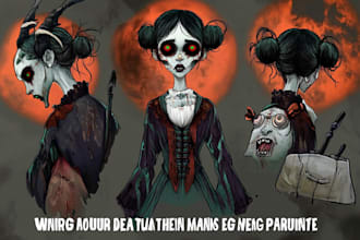 make fantasy horror character illustration