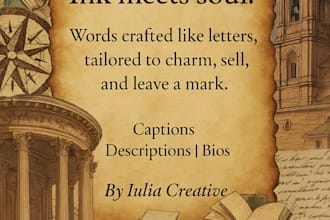 write creative captions, product descriptions and bio texts