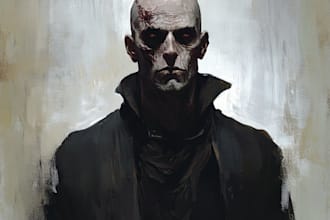 do custom fantasy horror character illustration
