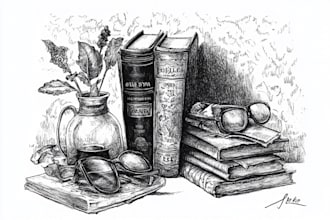 create pen and ink still life drawings and object illustrations