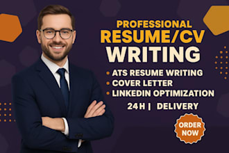 write and upgrade your resume, cv, cover letter, and optimize linkedin profile