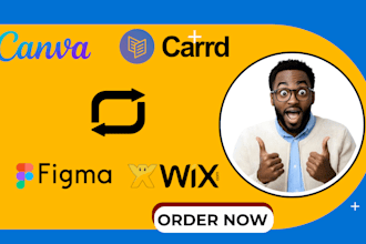 figma to wix website , carrd , canva website, website redesign