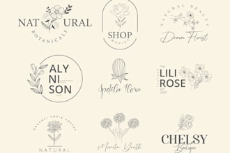 create a hand drawn minimalist botanical logo for your brand