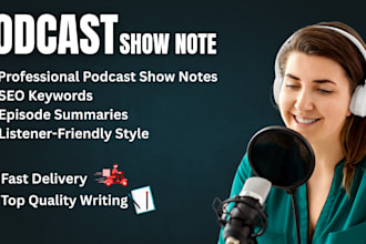listen podcast and write your podcast show notes with SEO