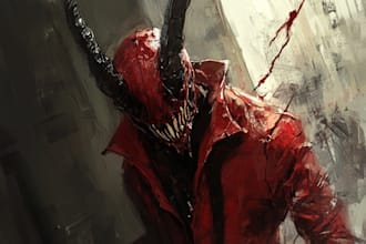draw a fantasy horror character illustration