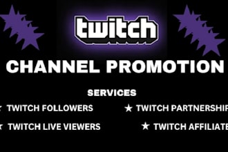 be your twitch affiliate twitch partner twitch promotion twitch live views