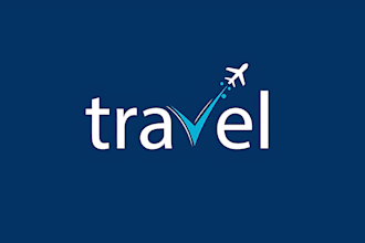 design hotel and travel logo with satisfaction guarantee
