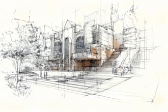 draw architectural sketches for building