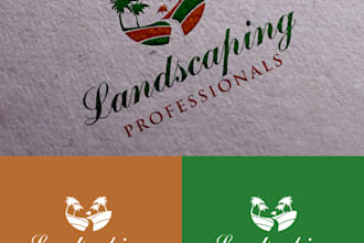 make awesome lawn care and landscaping logo