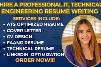 write professional ats resume for tech IT, cyber security and software engineer