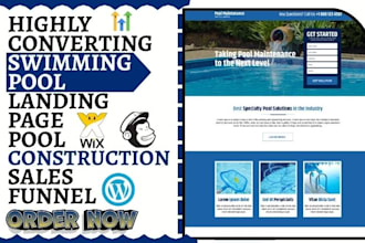 build swimming pool landing page pool website pool cleaning construction website