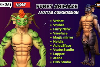 create custom vrchat avatar furry nsfw vtuber animaze vseeface vrm game model