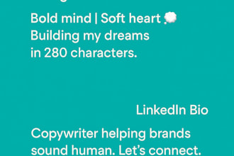 write an eye catching and original instagram or tiktok bio and any other