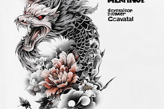 create your japanese custom tattoo design and illustration
