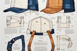 make 3d cap mockup design cap tech pack hat design base ball flat sketch