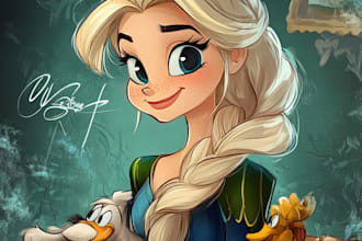 your portrait or your character in disney style