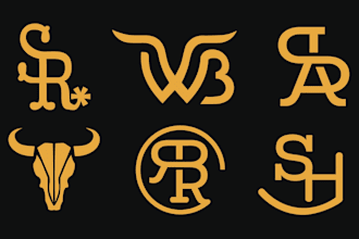 do western cattle brand, wordmark, monogram,  letters logo design for you
