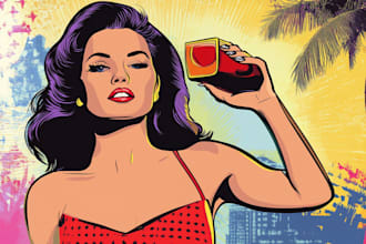 draw amazing retro comic pop art style of your photo