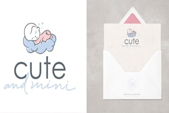 create unique baby, kids logo service to your business