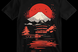 make a japanese t shirt illustration
