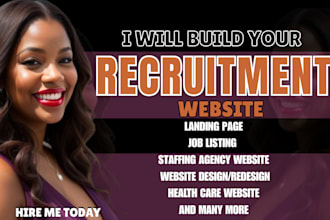 recruitment website job board, staffing agency website job listing landing page