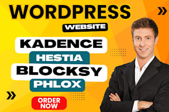 design or redesign your hestia, phlox, kadence, or blocksy wordpress website