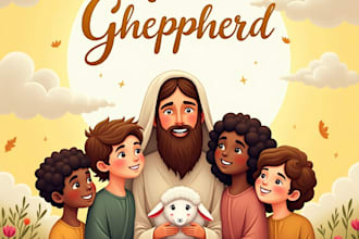 design bible themed illustration, christian children stories book illustration