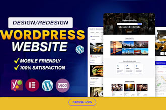 design a professional wordpress website using elementor or divi