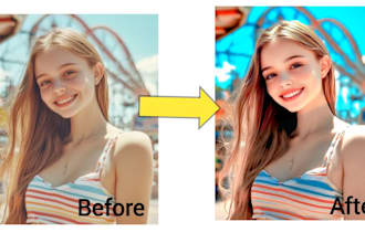 do photo retouching, editing and enhance blurry photos