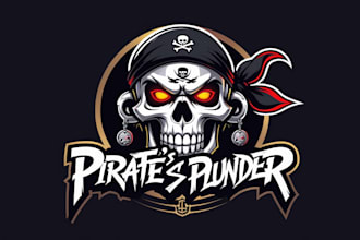 create amazing skull pirate logo with free source file