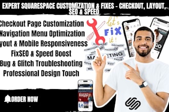 customize squarespace checkout menu layout seo speed fix mobile responsive bugs