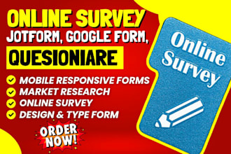 1000 online surveys respondents, market research survey google form jotform fill