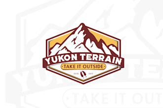 design a vintage retro badge logo with an outdoor adventure