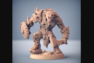 sculpt 3d miniature character, 3d printing model design, dnd minis for wargame
