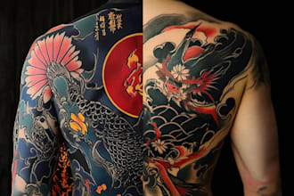 create japanese or oriental tattoo design for you