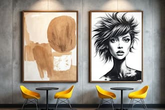 design abstract or watercolor canvas wall art in my style